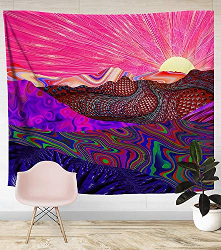 WERT Tapiz Colgante patrón psicodélico Yoga Tiro Alfombra de Playa Hippie decoración del hogar Mandala Tapiz de Pared A16 95x73cm WERT Tapiz Colgante patrón psicodélico Yoga Tiro Alfombra de Playa Hippie decoración del hogar Mandala Tapiz de Pared A16 95x73cm