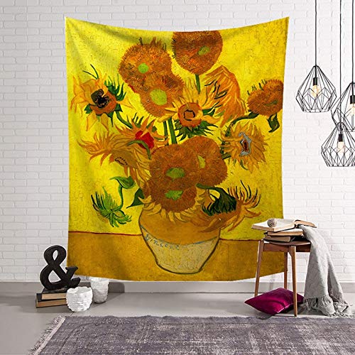 WERT Tapiz de Girasol Colgante de Pared Hippie Manta de Pared Estera de Yoga hogar Dormitorio de Estudiantes Juveniles decoración A1 200x150cm