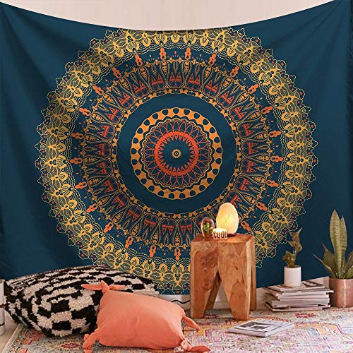 WERT Tapiz de Mandala Indio montado en la Pared, Manta de Playa, Manta Bohemia, decoración del hogar, Tapiz, Tela de Fondo A5 130x150cm