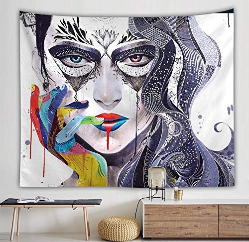 WERT Tapiz de Personaje Abstracto Hermosa Mujer Manta Colgante de Pared Arte hogar Sala de Estar Dormitorio decoración Manta de Playa A17 73x95cm