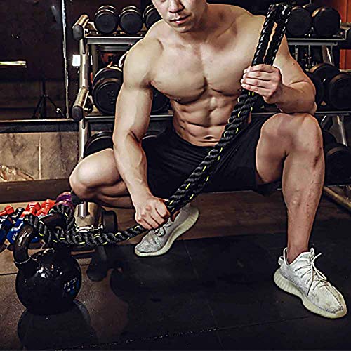 WERTAZ Battle Jump Rope - Cuerda de saltar pesada, cuerda de combate, entrenamiento para hombres y mujeres, entrenamiento de fitness, equipo de entrenamiento eléctrico WERTAZ Battle Jump Rope - Cuerda de saltar pesada, cuerda de combate, entrenamiento para hombres y mujeres, entrenamiento de fitness, equipo de entrenamiento eléctrico