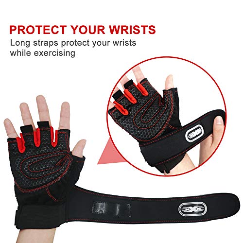 Wesho Guantes Gimnasio, XL Guantes Gimnasio Hombre Antideslizante Guantes Deportivos Transpirable con Protección Completa de Muñeca y Palma, para Ciclismo Crossfit Levantamiento de Pesas Musculación