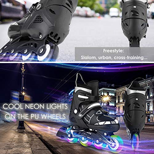 WeSkate Patines en línea con Ruedas Intermitentes Patines 4 Ruedas Cómodo para Niños y Adultos WeSkate Patines en línea con Ruedas Intermitentes Patines 4 Ruedas Cómodo para Niños y Adultos