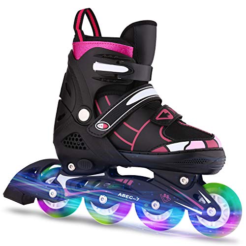 WeSkate Patines en Línea con Ruedas Intermitentes Patines 4 Ruedas Cómodo para Niños y Adultos