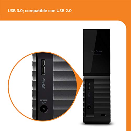 Western Digital My Book Disco Duro Externo de Sobremesa de 10 TB, 3.5", USB 3.0, Negro Western Digital My Book Disco Duro Externo de Sobremesa de 10 TB, 3.5", USB 3.0, Negro