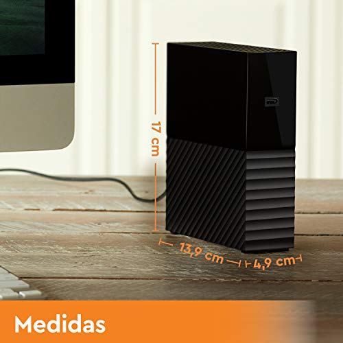 Western Digital My Book Disco Duro Externo de Sobremesa de 10 TB, 3.5", USB 3.0, Negro