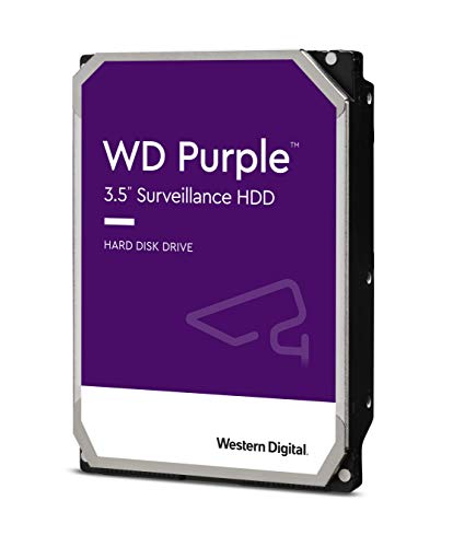 Western Digital WD Purple 1TB para videovigilancia - 3.5 pulgadas SATA 6 Gb/s disco duro con tecnología AllFrame 4K - 180TB/yr, 64MB Cache, 5400rpm - WD10PURZ