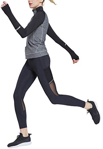Westkun Camiseta de Manga Larga para Mujer Sudadera de Half Zip Deporte Chaqueta Yoga Casual Corriendo Pull-Over Tops con Agujeros para los Pulgares(Gris,L) Westkun Camiseta de Manga Larga para Mujer Sudadera de Half Zip Deporte Chaqueta Yoga Casual Corriendo Pull-Over Tops con Agujeros para los Pulgares(Gris,L)