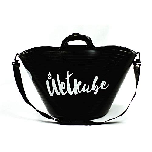 WETKUBE Cubo para Cambiarse, Secar, Transportar y Guardar el Traje de Neopreno, Ideal para el Mundo del Surf, Buceo, Sup, Windsurf, Padel Surf (Tamaño XL - 42 litros, Negro)