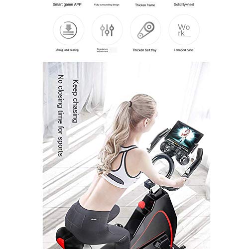 Wghz Bicicleta estática Profesional para Interiores, frecuencia cardíaca Bluetooth inalámbrica interactiva en Vivo, Volante Cromado, Sistema de transmisión por Correa Ultra silencioso Wghz Bicicleta estática Profesional para Interiores, frecuencia cardíaca Bluetooth inalámbrica interactiva en Vivo, Volante Cromado, Sistema de transmisión por Correa Ultra silencioso