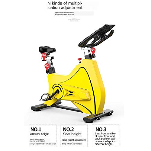 Wghz Bicicleta estática Profesional para Interiores, frecuencia cardíaca Bluetooth inalámbrica interactiva en Vivo, Volante Cromado, Sistema de transmisión por Correa Ultra silencioso Wghz Bicicleta estática Profesional para Interiores, frecuencia cardíaca Bluetooth inalámbrica interactiva en Vivo, Volante Cromado, Sistema de transmisión por Correa Ultra silencioso