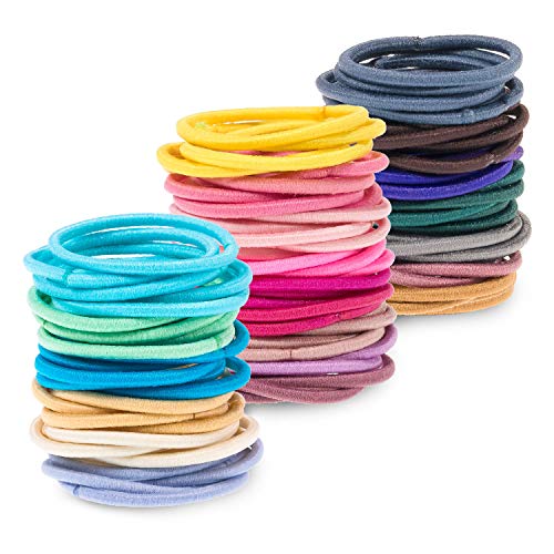 Whaline 200Pcs Lazos para el Cabello del Bebé,Bandas de Pelo Multicolores,Elásticas Pequeñas Gomas para el Pelo,Accesorios para el Cabello para Niños Bebés,2.5cm de Diámetro(20 Colores, 2mm de Grosor)