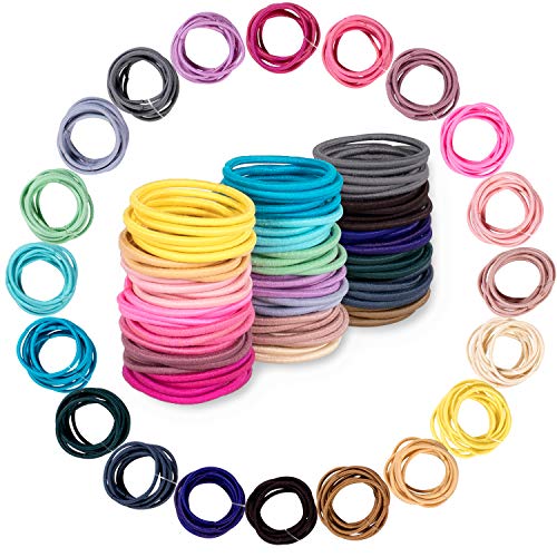 Whaline 200Pcs Lazos para el Cabello del Bebé,Bandas de Pelo Multicolores,Elásticas Pequeñas Gomas para el Pelo,Accesorios para el Cabello para Niños Bebés,2.5cm de Diámetro(20 Colores, 2mm de Grosor)