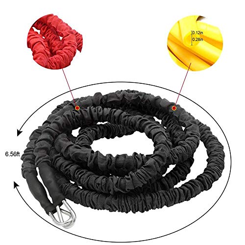 WHCL Cuerda de Resistencia de Doble tracción, Resistencia dinámica Banda de Bungee Ajuste Solo o Pareja, Conjunto de Cuerdas de Resistencia a la Bungee para Saltos Verticales de Carrera de Sprint