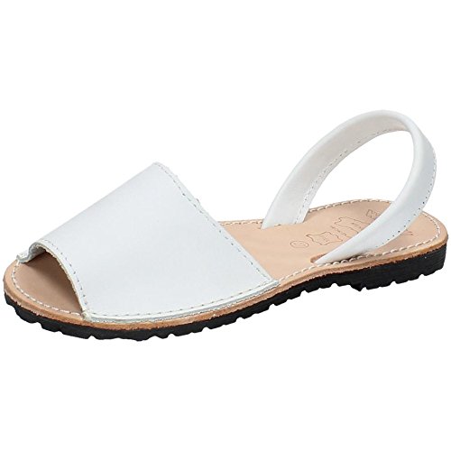 WHETIS 314 Menorquinas DE Piel Mujer Sandalias Blanco 40