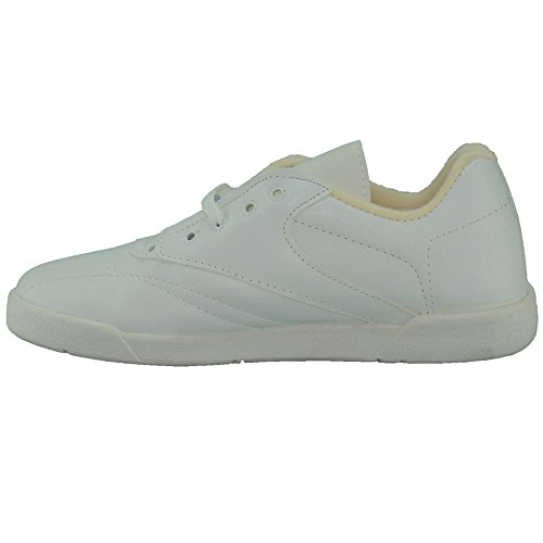 WHETIS 804 Zapatilla Deportiva Aerobic Sintética Java Piso Goma Antideslizante Llana para Mujer Blanco Talla 39