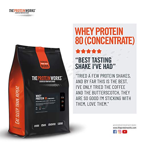 Whey Protein 80 | 82% De Proteína | Batido Alto En Proteínas & Bajo En Azúcares | THE PROTEIN WORKS | Crema de Vainilla | 500g