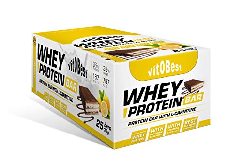 WHEY PROTEIN BAR 35 g LIMON (25 Uds.) - Suplementos Alimentación y Suplementos Deportivos - Vitobest