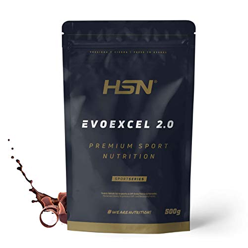 Whey Protein Isolate + Concentrate de HSN Evoexcel 2.0 | Batido de Proteínas con Enzimas Digestivas + Probióticos + Calostro | Vegetariano, Sabor Chocolate, 500g