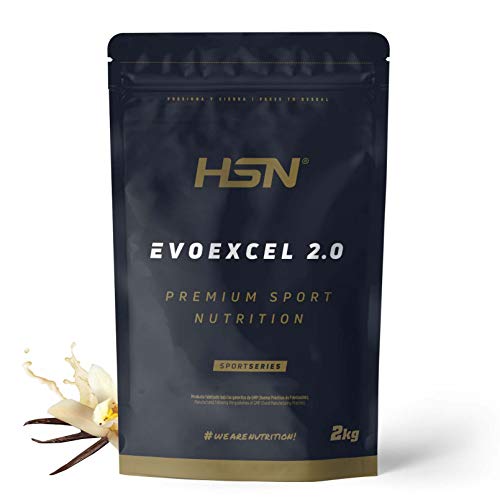 Whey Protein Isolate + Concentrate de HSN Evoexcel 2.0 | Batido de Proteínas con Enzimas Digestivas + Probióticos + Calostro | Vegetariano, Sabor Vainilla, 2Kg Whey Protein Isolate + Concentrate de HSN Evoexcel 2.0 | Batido de Proteínas con Enzimas Digestivas + Probióticos + Calostro | Vegetariano, Sabor Vainilla, 2Kg