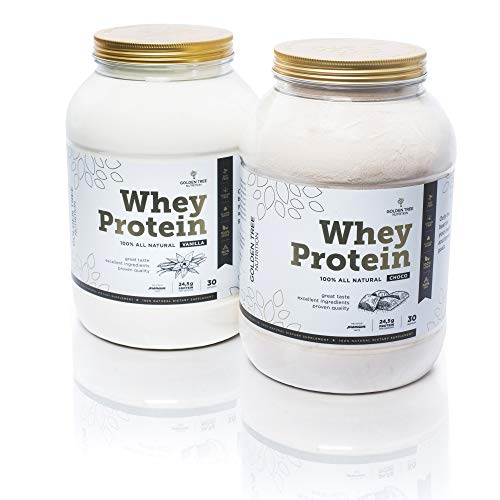 Whey Protein | Polvo de proteína de suero 1kg | 100% Ingredientes Todo-Naturales | Delicioso sabor a vainilla natural | Sin azúcar añadido | Sin Colores Artificiales, Edulcorantes o Sabores