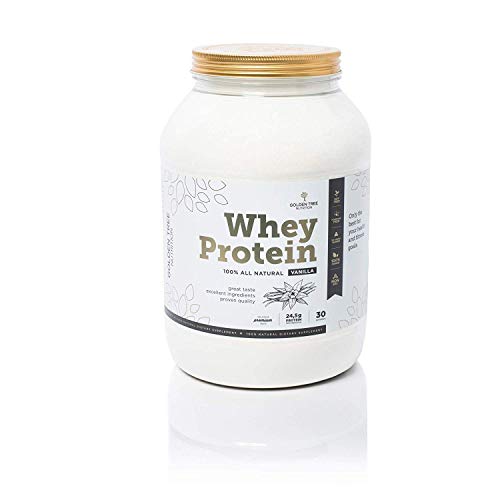 Whey Protein | Polvo de proteína de suero 1kg | 100% Ingredientes Todo-Naturales | Delicioso sabor a vainilla natural | Sin azúcar añadido | Sin Colores Artificiales, Edulcorantes o Sabores