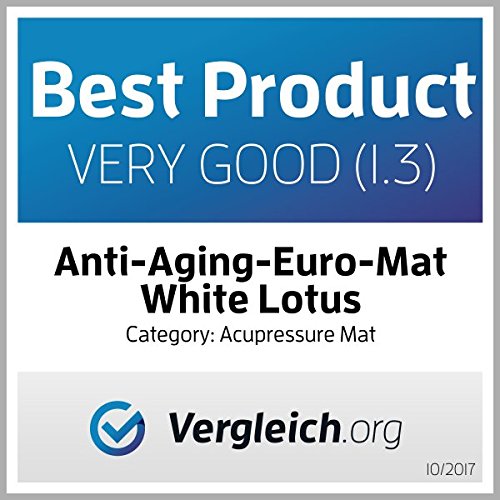 White Lotus Anti Aging - Esterilla de Acupresión Euro Mat Holística Relajante Viscoelástica – Colchoneta Relax de Masaje Diseñada por Profesionales de la Acupuntura - 1er Premio en Vergleich.org 2018