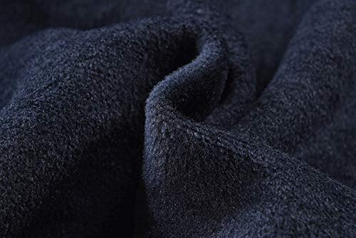 WHYX Chaqueta de Punto para Hombre Sudaderas con Capucha de Lana cálida Cordón cálido Cremallera Completa Cardigans de Punto Floral Chaqueta con Capucha de Elasticidad Abrigo con Bolsillos Azul 3XL