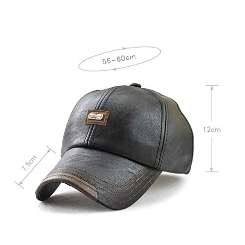 Wiemoon 56-60cm Moda Gorra de Béisbol Hombres Deportes Sombrero Al Aire Libre Gorra de Invierno Café Oscuro