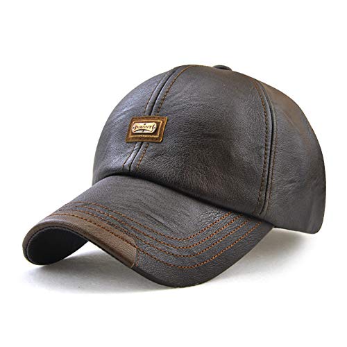 Wiemoon 56-60cm Moda Gorra de Béisbol Hombres Deportes Sombrero Al Aire Libre Gorra de Invierno Café Oscuro