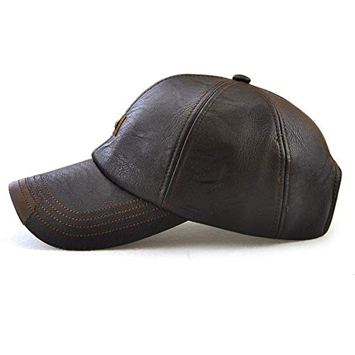 Wiemoon 56-60cm Moda Gorra de Béisbol Hombres Deportes Sombrero Al Aire Libre Gorra de Invierno Café Oscuro