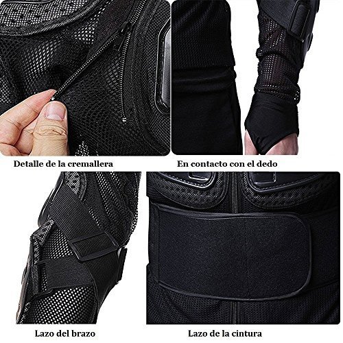 WILDKEN Chaqueta de Protección para Motocross Motos Ropa Protectora de Cuerpo Armadura Completo Profesional de Motocicleta Deportiva para Hombres Columna Vertebral Hombro Mujer Pecho (Rojo, S)