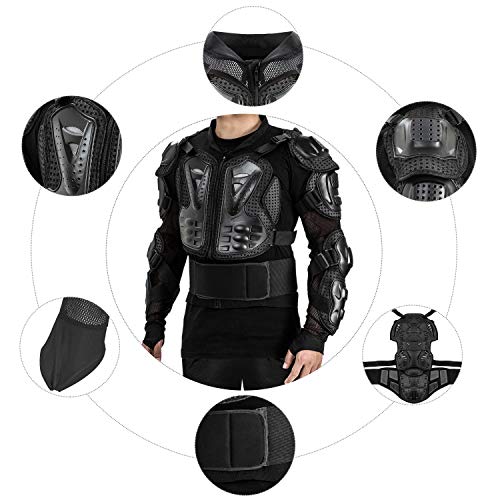 WILDKEN Chaqueta de Protección para Motocross Motos Ropa Protectora de Cuerpo Armadura Completo Profesional de Motocicleta Deportiva para Hombres Columna Vertebral Hombro Mujer Pecho (Negro, XL)