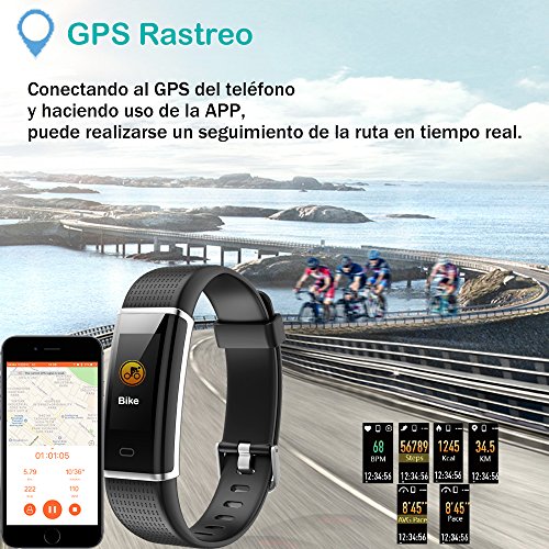 Willful Pulsera Actividad Impermeable IP68 con 14 Modos de Deporte,Pulsera Inteligente con Pulsómetro, Monitor de Calorías, Sueño,Podómetro,Pulsera Deporte para Android y iOS Teléfono móvil (Negro)