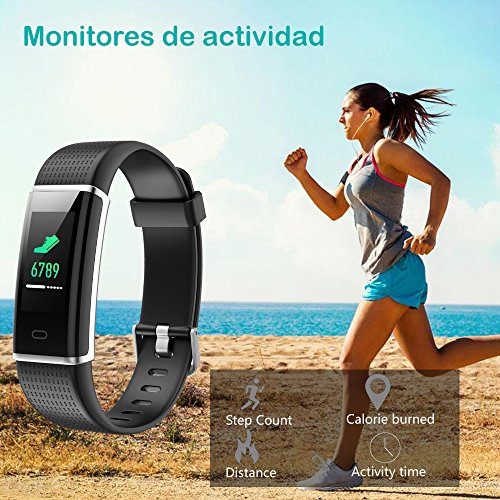 Willful Pulsera Actividad Impermeable IP68 con 14 Modos de Deporte,Pulsera Inteligente con Pulsómetro, Monitor de Calorías, Sueño,Podómetro,Pulsera Deporte para Android y iOS Teléfono móvil (Negro)