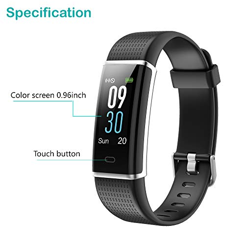 Willful Pulsera Actividad Impermeable IP68 con 14 Modos de Deporte,Pulsera Inteligente con Pulsómetro, Monitor de Calorías, Sueño,Podómetro,Pulsera Deporte para Android y iOS Teléfono móvil (Negro)