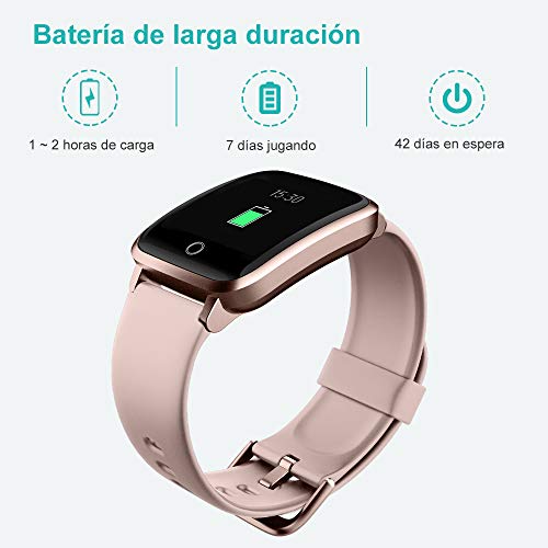 Willful Smartwatch,Pantalla de 1,3 Pulgadas Reloj Inteligente Impermeable IP68 con Pulsómetros para Mujer Hombre, Pulsera de Actividad Inteligente con Monitor de Sueño Contador de Caloría Cronógrafo