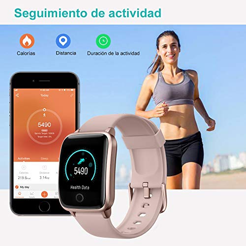 Willful Smartwatch,Pantalla de 1,3 Pulgadas Reloj Inteligente Impermeable IP68 con Pulsómetros para Mujer Hombre, Pulsera de Actividad Inteligente con Monitor de Sueño Contador de Caloría Cronógrafo