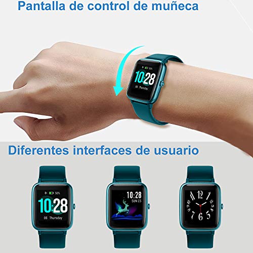 Willful Smartwatch,Reloj Inteligente con Pulsómetro,Cronómetros,Calorías,Monitor de Sueño,Podómetro Monitores de Actividad Impermeable IP68 Smartwatch Hombre Reloj Deportivo para Android iOS