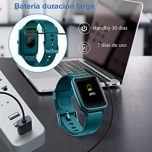 Willful Smartwatch,Reloj Inteligente con Pulsómetro,Cronómetros,Calorías,Monitor de Sueño,Podómetro Monitores de Actividad Impermeable IP68 Smartwatch Hombre Reloj Deportivo para Android iOS