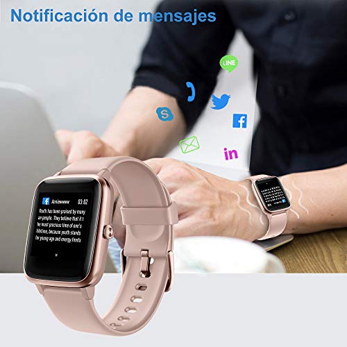 Willful Smartwatch,Reloj Inteligente con Pulsómetro,Cronómetros,Calorías,Monitor de Sueño,Podómetro Monitores de Actividad Impermeable IP68 Smartwatch Hombre Reloj Deportivo para Android iOS