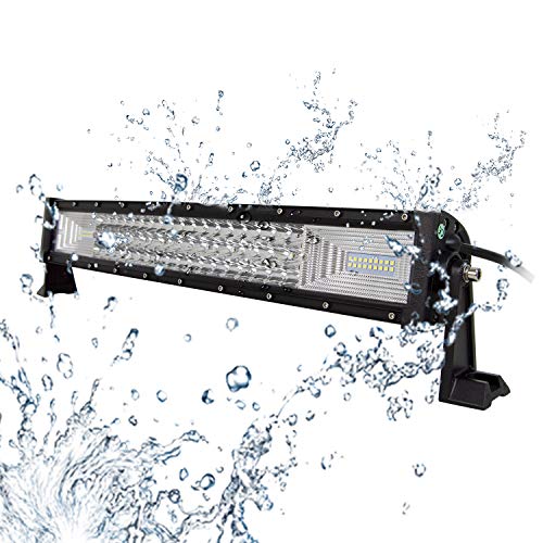 Willpower 81cm 405W Barre Lumineuse LED de Travail Incurvé 7D Combo Faisceau de Spot D'inondation DC 12V-24V 6000K 4x4 Voiture Camion Tracteur Offroad Véhicules ATV Utvs