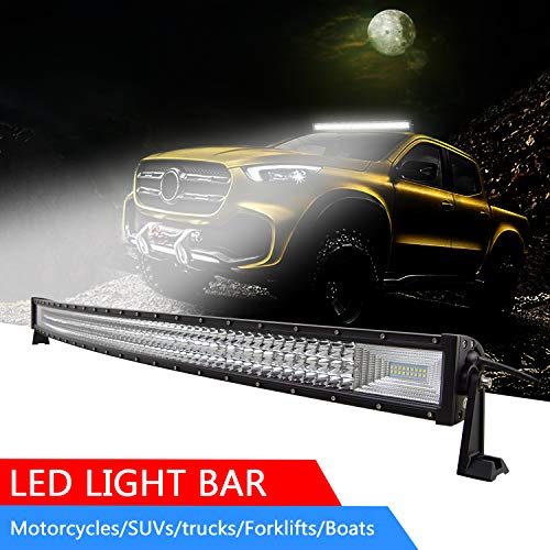 Willpower Barra LED 675W 132cm Barras de Luz de Trabajo Curva 7D Tri-fila Combinación de Punto Inundación Con Arnés de Cableado 12V Faro Led Impermeable Foco Led Coche 4x4 Tractor Camino Barco