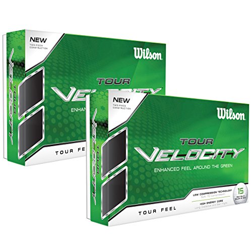 Wilson Staff, Bola de golf blanda, 2 capas, Hombre, Para mejor sensación de la bola y máxima distancia, Pack de 15, Baja compresión, Cobertura de ionómero, Tour Velocity Feel, Blanco, WGWR60300