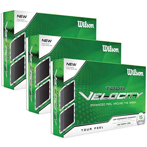 Wilson Staff, Bola de golf blanda, 2 capas, Hombre, Para mejor sensación de la bola y máxima distancia, Pack de 15, Baja compresión, Cobertura de ionómero, Tour Velocity Feel, Blanco, WGWR60300