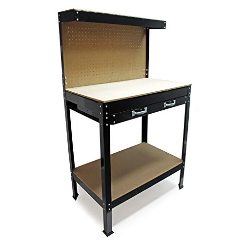 WilTec Banco Taller 800x500x1400mm Mesa Taller Superficie Trabajo Panel Perforado Balda Cajón Herramientas WilTec Banco Taller 800x500x1400mm Mesa Taller Superficie Trabajo Panel Perforado Balda Cajón Herramientas