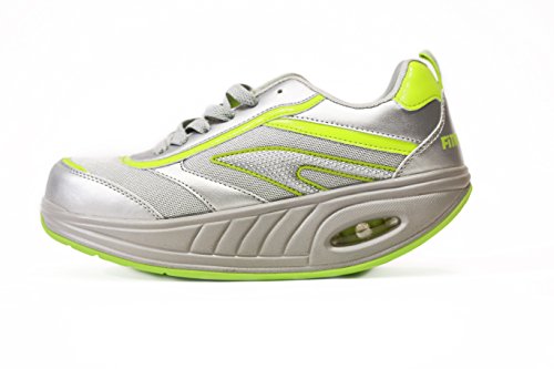 Win Direct 050002385201086, Running Shoe Mujer, Gris/Amarillo, 40 EU