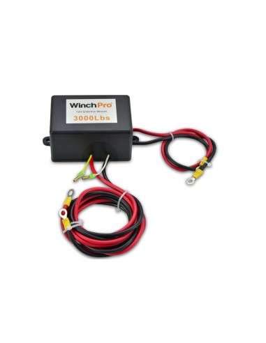 WinchPro - Cabrestante Eléctrico 12V 1360kg/3000lbs, 12m De Cuerda De Acero, 2 Mandos A Distancia (1 Inalámbrico, 1 Cable), Placa De Montaje, Ideal Para Atv, Buggies, Remolques, Quads Y Barcos