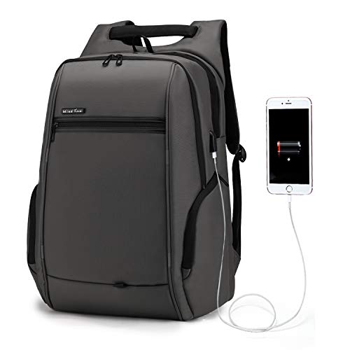 WindTook Mochila Portátil Mochila Trabajo Hombre Impermeable con USB Mochila para Ordenador Portatil 17 Pulgadas Multifunciona Maletín Dackpack Gran Capacidad para Trabajo Viaje 33 x 18 x 49CM Gris