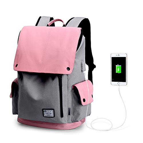 WindTook Mochila Portatil para Mujer y Hombre Mochila Ordenador Portatil 15.6 Pulgadas Mochila Escolar Multiusos Impermeable para Viajes/Negocios/Universidad/Trabajo Rosa